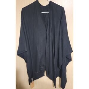 NWT Black Warm Frayed Hem MELIFLUOS SCARF Witchly Warm Soft